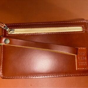 Portland Leather goods cognac Adriana Wristlet